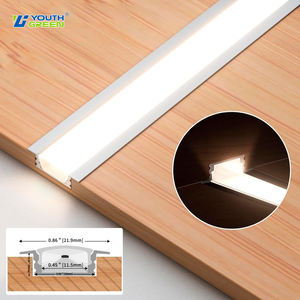 Profil de canal de bande lumineuse LED en aluminium à montage mural intégré, bande lumineuse COB pour chambre à coucher, <span class=keywords><strong>cuisine</strong></span>, salon - Product Image 2