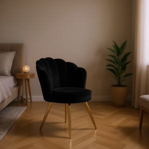 Fauteuil d'appoint en velours avec pieds en métal doré, dossier capitonné, chaise moderne pour salon, meuble de chambre à coucher ou de coiffeuse - Product Image 2