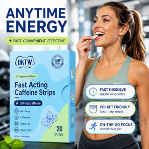 Strisce Orali di Caffeina ad Azione Rapida OKTW con L-Teanina e Vitamina B6, Gusto Menta, Integratore Nutrizionale Quotidiano per il Benessere <span class=keywords><strong>Mentale</strong></span> - Product Image 4