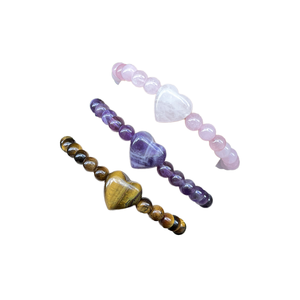 Elegant Harmony <b>Love</b> Jewelry Natural Stone 6mm Trendy Unisex Heart Bead Bracelet for Valentine's Day - Product Image 4