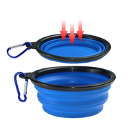 Bol de nourriture portable pour chien de compagnie de 350ml bol pliable en silicone TPE de couleur différente pour animaux de compagnie en plastique