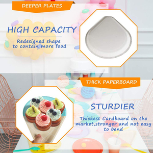 Assiettes en papier biodégradables jetables pour sundae, forme personnalisée, pour fête à la crème glacée - Product Image 4