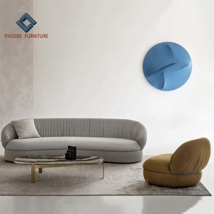 Nuevo Sofá Semicircular de Alta Gama con Tapicería Plegable y Banda Metálica Trasera, Muebles de Villa - Product Image 2