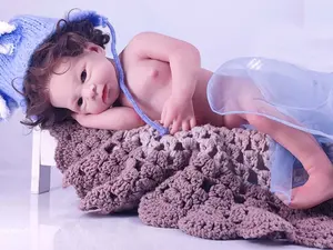 New Arrival Realistic 45 Cm Real Newborn Doll Long Hair Lifelike Soft Silicone Reborn Baby Doll