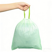 Sac poubelle compostable certifié biodégradable de 13 gallons avec cordon de serrage pour la maison