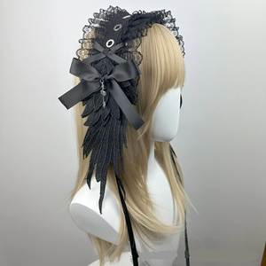 DREAM FASHION Bandeau Lolita en dentelle avec nœud et étoile, style gothique, pour subculture féminine, accessoires capillaires pour cosplay de fille tendance - Product Image 3