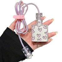 Protector de Cable con Diseño de Corazón, Funda Protectora para Cable de Datos y Cargador, Protector de Cable para Cargador de iPhone de 20W