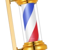 Poteau de barbier LED doré, panneau rotatif à rayures rouges, blanches et bleues à fixer au mur pour salon de coiffure, utilisation extérieure étanche