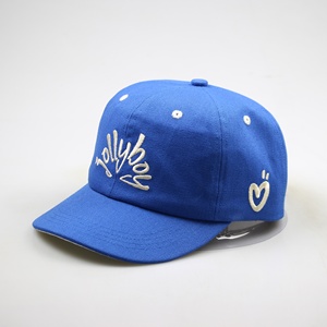 Nón kết bóng chày 6 mảnh vành cong màu xanh, thêu logo tùy chỉnh OEM, chất liệu canvas kẻ sọc PVC caro, dùng làm quà tặng khuyến mãi - Product Image 1