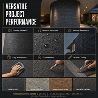 Panneaux muraux en pierre flexible à motif de pierre naturelle, carreaux en céramique souple, ardoise artificielle antidérapante, matériau de construction écologique