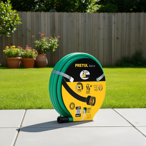 Carrete de Manguera de Jardín Pretul Bsica de 15 Metros con Conexiones de Plástico, 1/2 Pulgada de Diámetro, Manguera de Agua de PVC de 2 Capas para Uso en Exteriores, Duradera - Product Image 2