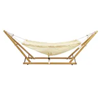 Comfortabele witte canvas outdoor katoen fringe swing bed hangmat
