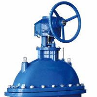 Vanne à opercule en fonte ductile à tige non montante, avec boîte de vitesses et moteur, à brides, PN16, DN400 à DN1200