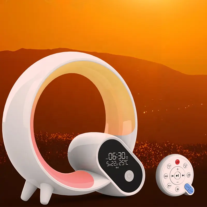 Vendita calda controllo App altoparlante creativo Q forma luce notturna Wireless opzione regali portatili altoparlante luce ambientale