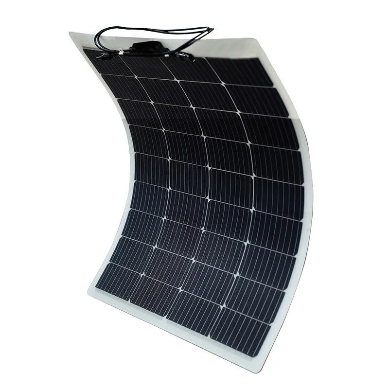 Módulo solar ligero de 100W, panel fotovoltaico monocristalino flexible, Paneles Solares Flexibles ETFE de película fina, 200W para techo de coche