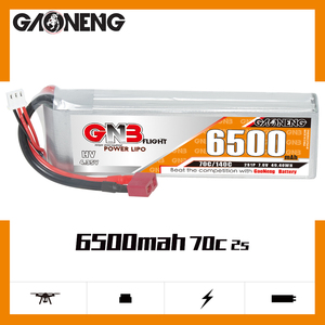 GNB GAONENG LiHV 6500mah 2S 7.6V 70C 140C T-Plug 300-Cycle LiPo <b>Battery</b> for RC Car Boat Soft Pack - Product Image 2