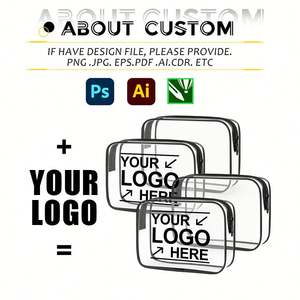 Sac de toilette transparent en PVC portable, sac de rangement pour cosmétiques, sac de rangement unisexe avec logo personnalisé, vente chaude - Product Image 3