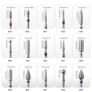 Phổ biến kim cương lớp biểu bì Nga Rotary Burr Pedicure công cụ Loại bỏ kim cương Nail Drill Bits Set - Product Image 4