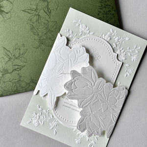 Vanilla Printing Premium 3D <b>Embossing</b> Letterpress Business Card Custom Logo Offset Printing Cotton Paper <b>Invitation</b> <b>Weddings</b> - Product Image 3
