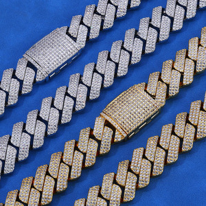 เครื่องทดสอบเพชร VVS1 มอยส์ซาไนต์ สร้อยคิวบันไมอามี รับรองโดย GRA ทองเวอร์เมล์ 18K เงินแท้ 925 เกรดพรีเมียม เครื่องประดับฮิปฮอปแบบฝังเพชร - Product Image 4