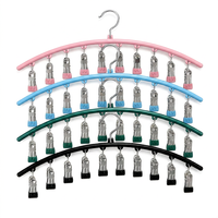 Séchoir à linge compact à 10 crochets en forme d'arc avec système de sécurité anti-vent et revêtement antidérapant Sakura