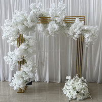 Suave blanco puro flor de cerezo boda Decoración sofá corredor Floral telón de fondo seda flor fila arreglo