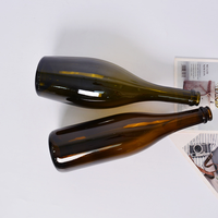 Bouteille en verre vide 750 ml pour spiritueux, vin rouge, vin de raisin, champagne, avec corps brun, importée, pour le marché international