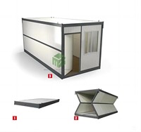 Casa Contenedor Plegable Prefabricada de 20 pies, Impermeable y Aislada, Hogar Modular para Dormitorio de Obra y Oficina