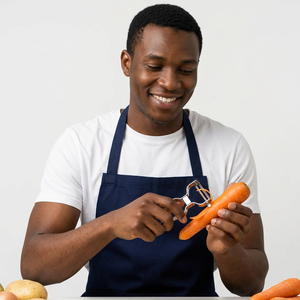 Éplucheur de légumes en forme de U JAYA MATA JM231 en acier inoxydable, outil de pelage aiguisé pour fruits, pommes de terre et carottes, pour la maison et la restauration - Product Image 1