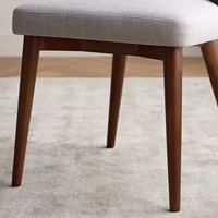 Chaise de salle à manger de salon JP chaise de salle à manger en tissu beige rembourrée personnalisation en bois