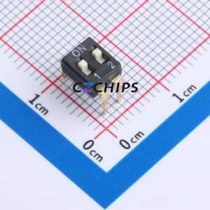 DP-02PT DIP Switch Through hole Component (THT),P=2.54mm Switch Flat Toggle, Raised Type Single Pole Single Throw 2 2.54mm - Product Image 1