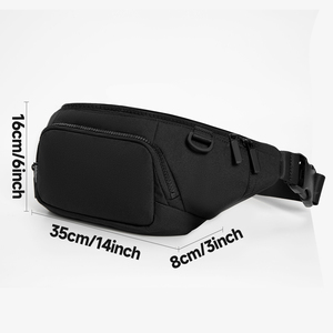 <span class=keywords><strong>Riñonera</strong></span> <span class=keywords><strong>Negra</strong></span> Multifuncional, Resistente al Desgaste, con Bolsillos Grandes, para Deportes al Aire Libre, Viajes y Uso Diario, en Oferta - Product Image 2