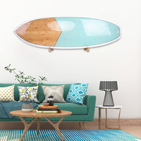 Ensemble personnalisé de 2 supports de planche de surf en bois, support mural en bois, supports muraux pour planches de surf, snowboard, longboard, présentoir