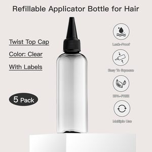 PET Plastic Hair Oil Dye <b>Paint</b> Nozzle Sauce Squeeze Applicator Bottles Screw Cap Customized Color 100ml/4 Oz 1000ml/8 Oz 500ml - Product Image 2