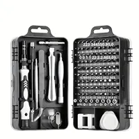Boîte à outils de tournevis 115 en 1 avec acier au chrome-vanadium, étui rigide en PP+TPR pour la réparation de téléphones mobiles et d'ordinateurs, outils à main OEM
