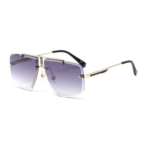 DAISYER 2020 Nouvelle mode lunettes de soleil femmes grand cadre carrées sans <span class=keywords><strong>monture</strong></span> lunettes de soleil pour hommes - Product Image 4