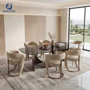 <span class=keywords><strong>Mesa</strong></span> de Comedor <span class=keywords><strong>Rectangular</strong></span> de <span class=keywords><strong>Alta</strong></span> Calidad con Patas de Acero Inoxidable Moderno y Cubierta de Vidrio Templado para Restaurante, Hotel y Hogar - Product Image 3