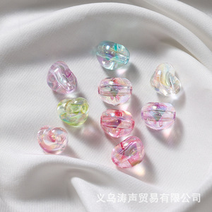 Acrylic Irregular <b>Beads</b> Transparent Heart Shape For Bracelet Making Wholesale 8mm UV Coated Lucite Loose <b>Beads</b> Ac2568 - Product Image 1