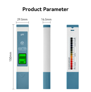 Stylo <span class=keywords><strong>pH</strong></span>-mètre de poche portable avec solution d'étalonnage prête à l'emploi, testeur de <span class=keywords><strong>pH</strong></span> haute précision 0,01 pour l'hydroponie, l'aquarium, la piscine - Product Image 1