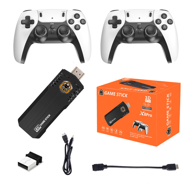 X8PRO Wireless Game Controller for Retro Gaming-EU/US Plug 4K for TF Expansion up to 64GB 4 Players