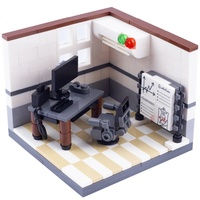 MOC Scène Urbaine Moderne Briques Petites Particules ABS Plastique Jouet de Construction Blocs de Construction Scène Docteur Église 1:12