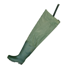 70D nylon PVC plastique vert tissu imperméable avec bottes en PVC hauteur des cuisses pantalon de pêche pataugeoire - Product Image 3