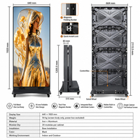 Pantalla LED Plegable Portátil para Exteriores, P2.5 P3 P4 640x1920mm, Alto Brillo, IP65 Impermeable, Pantalla Publicitaria con Ruedas