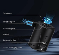 Dernière Pompe à Air Portable Type C Rechargeable avec Batterie au Lithium 5200mAh, Écran LCD en Plastique, pour Coussin Gonflable et Accessoires de Camping