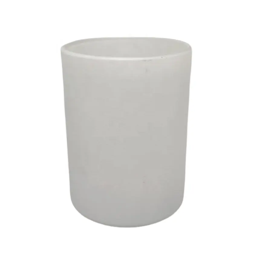 Benutzerdefinierte Heißer-Verkauf Neue Zylindrischen Hoher-Qualität Handmade Multi-Zweck Wohnkultur Leeren Medium Matte Weiß Glas kerze Halter