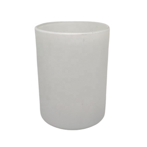 Custom Hot-Selling New Cylindrical High-Quality Handmade Multi-Purpose Home Decor <b>Empty</b> Medium Matte White Glass Candle Holder - Product Image 1