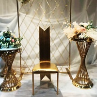 Chaise de banquet haut de gamme en acier inoxydable doré, forme spéciale, pour mariage, vente en gros