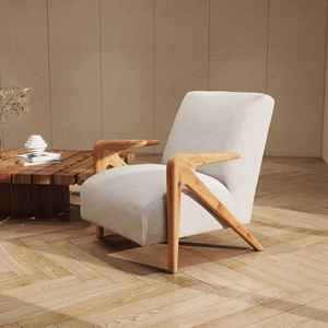 Solid Wood Single <b>Sofa</b> Chair Light Luxury Leisure Indoor Designer Vintage Style - Product Image 2