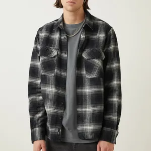 2022 Urban Wholesale Men Regular Fit Shirt Brushed Cotton twill Workout Wear Flannel Shirts Jacket