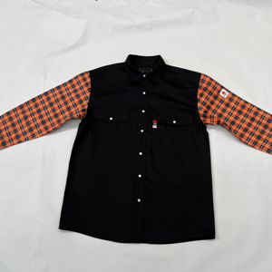 Unisex 100% Katoenen <span class=keywords><strong>Chef</strong></span>-Koks Lange Mouw Met Kliksluiting Wit Met Patroon Ontwerp Veiligheidskleding - Product Image 1